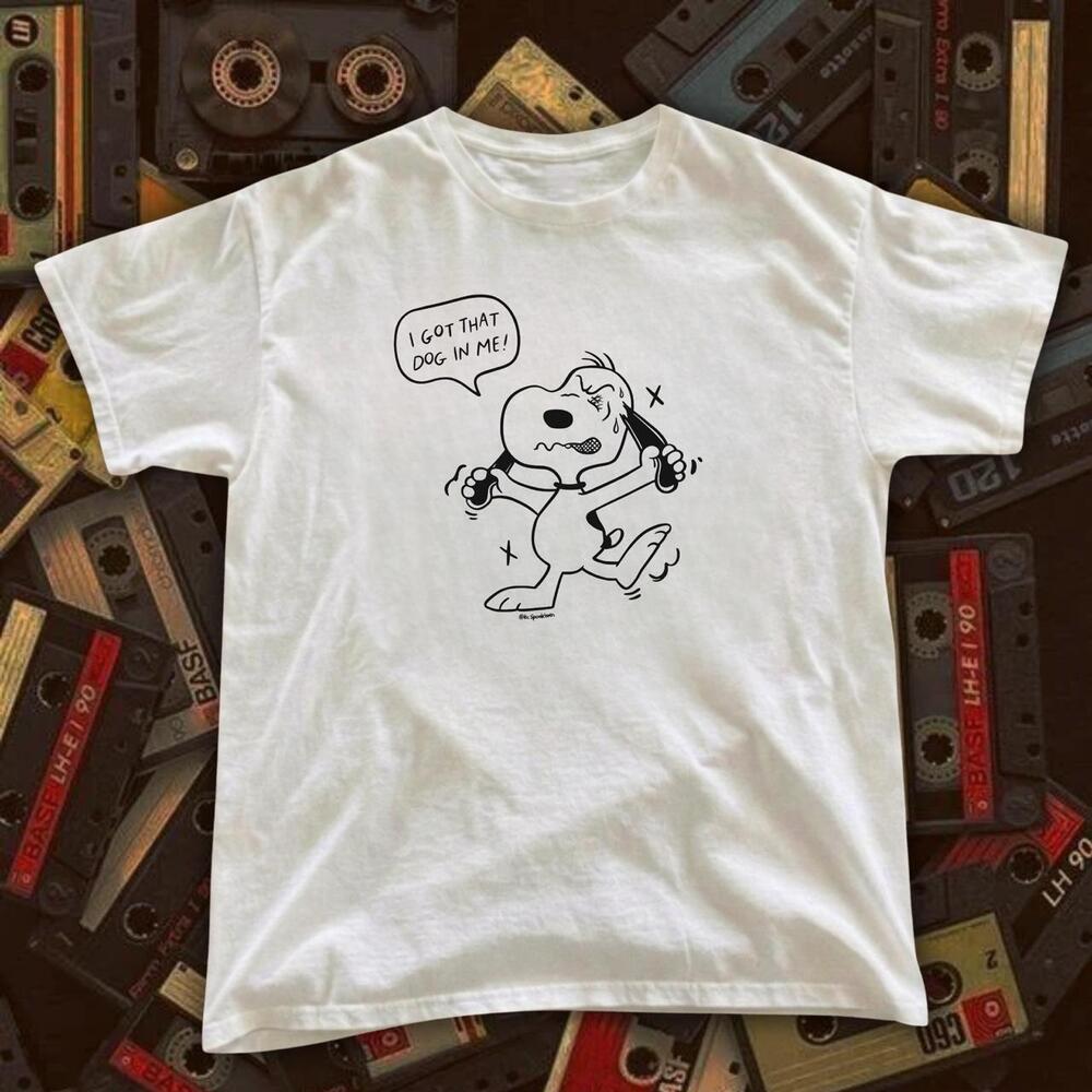 Snoopy White Cotton T Shirt